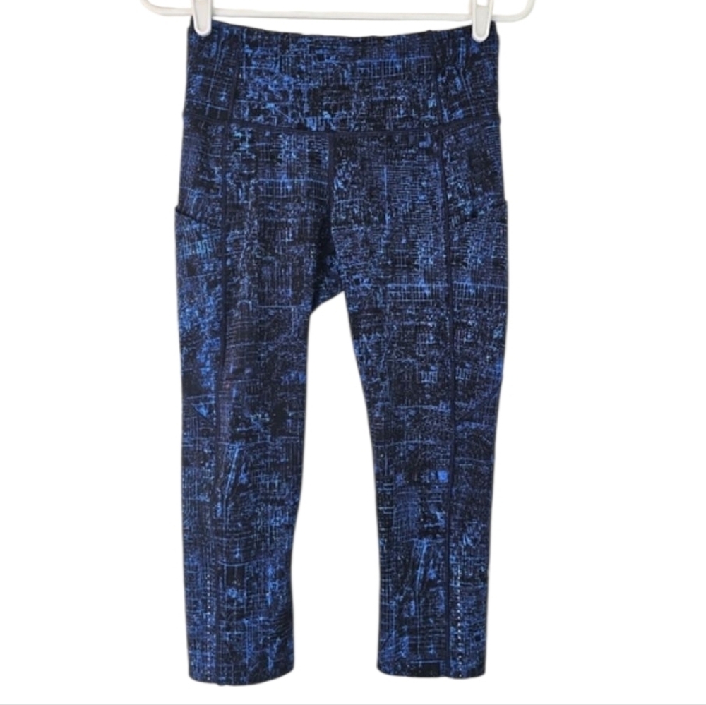 Lululemon Cityscape Print Crop Leggings Sz 6 Limited-edition City Grid Night Map